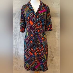 Geometric Patterned Plus Size DRESS